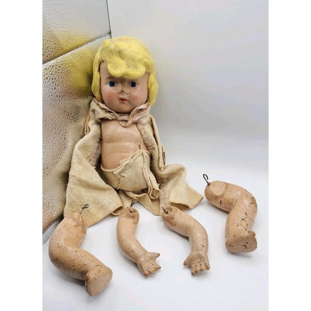 Antique Vintage Composition Doll PARTS 1920s 1930s Restoration Farmhouse LOOK